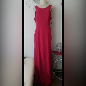 My Michelle Vibrant Pink Ruffle Formal Maxi Dress Size Small